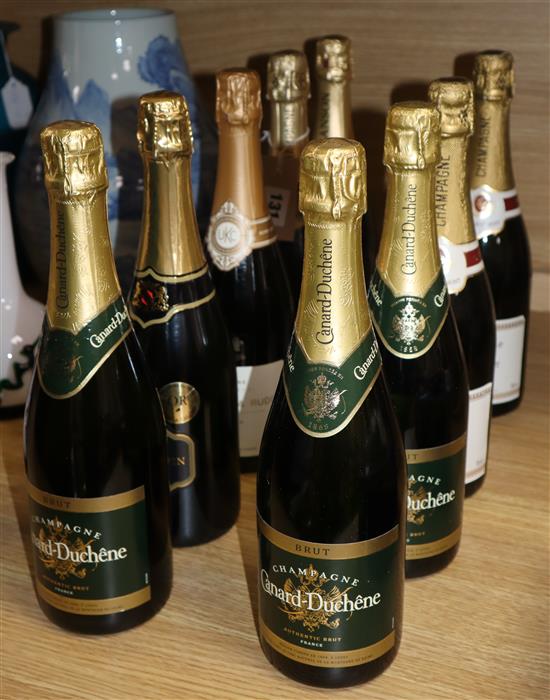 Nine various champagnes